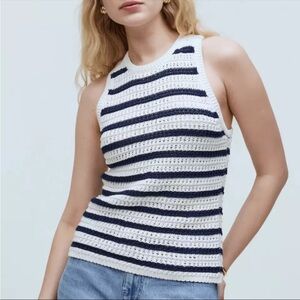 NWT Madewell Crochet Knit Crewneck Sweater Tank